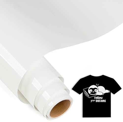 IModeur 5 Ft Plotterfolie Textil weiß – 30,5 x 152,5 cm Flexfolie Plotter Textil weiß für Silhouette Cameo, Textilfolie Plotter für Kleidung, Mützen, Hosen, andere Stoffe