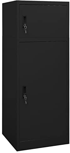 Homgoday - Armario para silla de montar, gabinete multiusos, armario de metal, armario de silla de montar, armario de equitación, taquilla, negro, 53 x 53 x 140 cm, acero