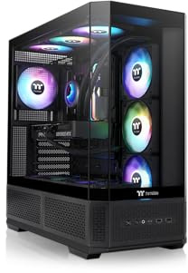 Thermaltake View 370 TG ARGB | Black | Mid‑Tower Gaming‑Gehäuse | 3× 120 mm ARGB Frontlüfter & 1× 120 mm ARGB Rear | Tempered‑Glass‑Window | ATX‑Kompatibel
