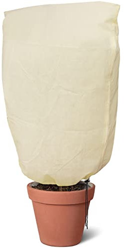 Photener Winterschutz für Pflanzen 180 x 120 cm, Palmen Olivenbaum Winterschutz für Kübelpflanzen 80g/m², Winddicht und Frostsicher Pflanzensack mit Reißverschluss und Kordelzug