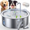 FEELNEEDY 7L Fuente para Gatos in Acero Inoxidable, Fuente para Perros con 2 Filtros de Carbón, Bebedero Perro con Bomba Silenciosa