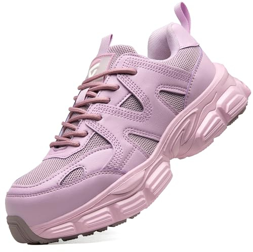 KOIFISH Zapato de Seguridad Mujer Comodos Zapatillas de Trabajo Ligeras | Calzado de Seguridad Deportivo Punta de Acero, Antideslizantes, Transpirables – para Construcción, Logística y Taller