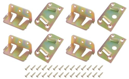Be In Your Mind 4x Soportes para Rieles de Cama Esquinas de Conexión de Metal Conectores de Cama Soporte de Viga Central de Cama Accesorio para Soporte de Viga de Cama Fijación de Marco de Cama