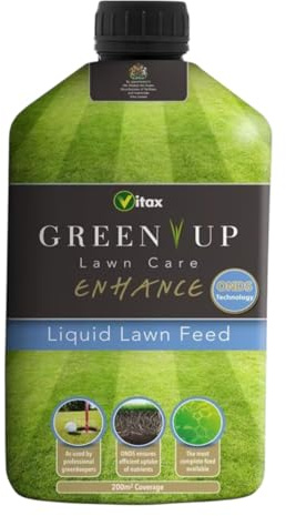 Green Up Enhance Liquid Lawn Feed 1L Advanced Soluble Lawn Fertiliser with Seaweed & Wetting Agent Organic Nutrients Boosts Growth & Root Strength Covers 200m² Pet Safe