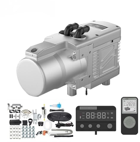 Sunster 5KW 12V Hydronic Coolant Heater, Diesel Water Heater, with Remote Control&LCD Monitor, Parking Water Heater Complete Kit for Boat Caravan Bus Motorhome