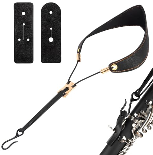 Uonguon Correa para el cuello para clarinete, soporte ergonómico ajustable, correa para el cuello de saxofón alto, comodidad y estabilidad para flauta bajo, principiantes, accesorios de música, ligera