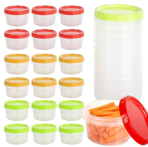 Gykutix 18 Pcs Tapers para Comida Hermetico, 250ML Redondo Contenedores de Alimentos PequeñOs con Tapa, A Prueba de Fugas, para Almuerzos, Meriendas, Organización de Cocina y Conservación