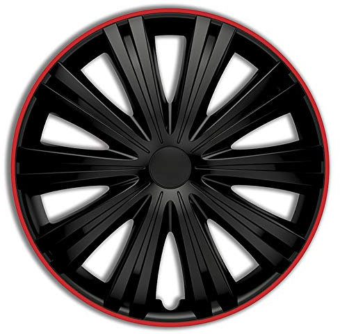 AutoStyle 16 Zoll Radkappe Satz schwarz/rot PP 5046BR Radzierblenden Radblende