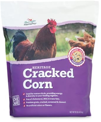 Manna Pro Chicken Scratch Feed, Heritage USA Purple Corn Blend, Natural Treat for Chickens and Ducks, Supports Healthy Digestion and Foraging, Poultry Scratch Grain, 10 lb Bag