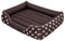 PillowPrim Hundebett Hundesofa Hundekissen Hundecouch Tierbett Haustierbett Größe XL 85x65 Braun mit Pfoten
