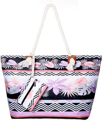 DonDon Grand sac de plage hydrofuge avec fermeture à glissière Sac shopping à bandoulière Viva Vida