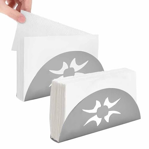 Norhogo 2 Stück Serviettenhalter, Edelstahl Metall Tischpapier Servietten Halter, für Tisch Tischserviettenhalter für Restaurant Coffee Shop Hotel Tisch Dekoration Küchentheke