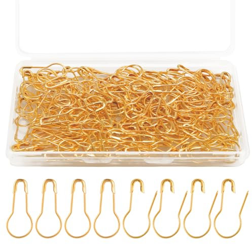 120 Stück 22x10mm Sicherheitsnadeln, Wächter Geformt Sicherheitsnadeln aus Metall Sicherheitsnadeln Klein Kürbisnadeln für Kleidung Basteln Quilten Nähen Charms Knöpfe (Gold)