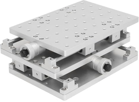 Banco de trabajo móvil de aleación de aluminio de 2 ejes, mesa de trabajo manual XY eje XY, mesa de trabajo 2D de movimiento preciso para máquina de grabado