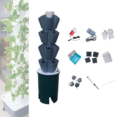 GCZQYAM Kit de Sistema de Cultivo hidropónico en Torre, Sistema de Cultivo hidropónico para Exteriores e Interiores de Hierbas y hortalizas para Amantes de la jardinería