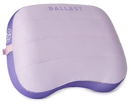 Ballast Beach Pillow – Comfy, Durable & Compact, Stays Put on Windy Beaches with Patented Sand Pouch, Inflatable Pillow for Beaches, Pools, Camping, Festivals and Travel (Starlight Purple)