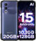 DOOGEE Blade 20 Móvil Resistente Android 15, 20GB RAM+128GB ROM/2TB, Movil Irrompible 10300mAh,6,6 FHD+ 90Hz Teléfono Móvil irrompible, 16MP+8MP Cámara, Widevine L1/IP68IP69K/GPS/Face ID-2025