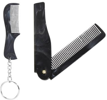 2 pettini per barba tascabili da uomo, per la cura quotidiana della barba, per la cura quotidiana della barba