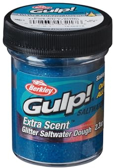 Berkley Gulp! Esca da pesca in pasta per acqua salata | Pasta morbida per esche artificiali con diffusione estrema del profumo | Esca per la pesca in mare di diverse specie | 65g | Glitter blu argento
