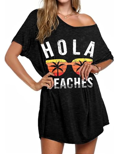 Ekouaer Vestido de Playa Mujer Blusa de Biquini Camisa de Playa Verano Bikini Cover up Suelto Vestido Color Blusa de Biquini Jacquard