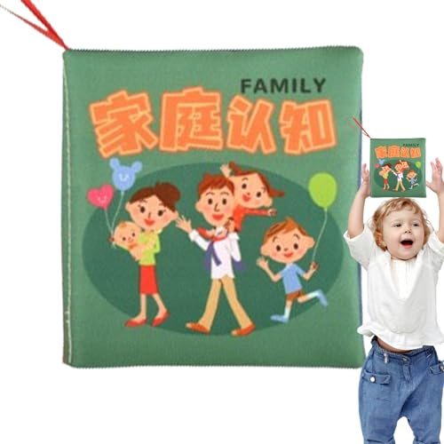 Generisch Libro crujiente para bebés, libros para bebés, libro colorido de tela suave, libro de texto interactivo para libros de texto de tela suave para libros de texto para agarrar y tirar, 9 m