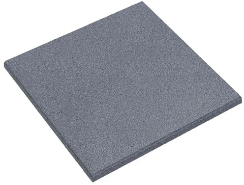 Lot de 6 dalles de protection contre les chutes - Gris - 50 x 50 cm - Tapis en caoutchouc antidérapant absorbant les chocs - Pour aire de jeux et jardin - 3 cm d'épaisseur
