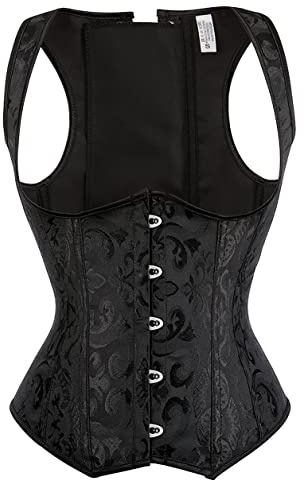 Alivila.Y Fashion Womens Steel Boned Brocade Underbust Corset 2989-Black-M