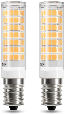 DiCUNO E14 LED Kühlschranklampe 4W ersetzt 50W Halogen, 550LM, warmweiß 3000K, Maiskolben Design, Keramik, nicht dimmbar, ideal für Kühlschrank/Nähmaschine/Dunstabzugshaube, 2er-Pack