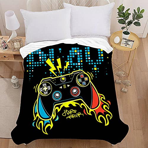 Himlaya Flanelldecke Kuscheldecke Fleecedecke 3D Buntes Hip-Hop-Gamepad Gedruckte Decke, Flauschige Weich Warm Microfaser als Wohndecke, Sofadecke, TV-Decke, Tagesdecke (Gamepad E,130x100cm)
