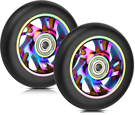 Yungeln Roues de trottinette Pro Stunt 110 mm avec roulements ABEC 9 compatibles avec les trottinettes Razor/Apollo/Cox Swain et la plupart des trottinettes Freestyle avec roues de 110 mm