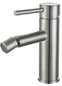 Grifo de Bidet Monomando Modelo Plenum de Fácil Instalación | Grifo de Bidé para Baño con Mezclador | Color Acero