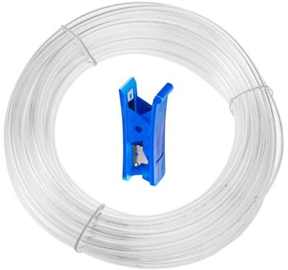 HUAZIZ 12 meter transparent PU pneumatisk slang pneumatisk polyuretanslang flexibel tryckluftsslang yttre 12 mm x inre 8 mm +1 x slangskärare