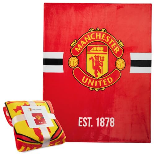 Manchester United F.C. Fleece Bed Blanket Soft Sofa Throw for Bedroom Travel Home Decor 125 x 150cm Birthday Gifts for Men
