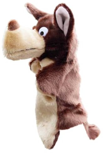 ISAKEN Marionette da Mano Burattini da Mano Morbide Giocattoli di Peluche Squalo Lupo Maiale Anatra Coniglio Maiale Rana Panda per Teatrini per Bambini, Narrazione e Giochi di Ruolo
