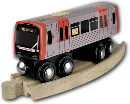 Bauer&Sohn Holz U-Bahn Hamburg Linie U3 Zug, Realismus/ÖPNV, Kind, Unisex, Kinder verschiedenen Alters (Jungen und Mädels)