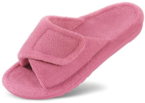 Litfun Pantuflas ortopédicas para mujer con soporte de arco ajustable, puntera abierta, zapatos de casa para fascitis plantar