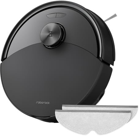 roborock Q10 S5 Set Robot Aspirador y Fregasuelos Succión HyperForce de 10000 Pa, Robot Vacuum con Doble Sistema Antienredos, Navegación PreciSense LiDAR, Evitación de Obstáculos Reactive Tech, Negro