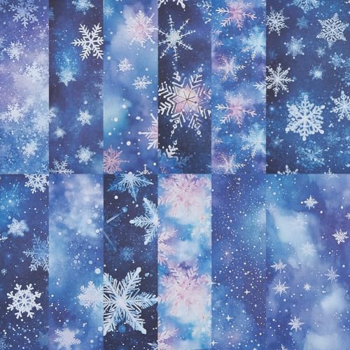 CRASPIRE 24 ark klippbok papper jul snöflinga vinter is 15 x 15 cm scrapbooking papper konst skräp journal dekor för planerare inslagning vikta kort tillbehör presentkort gör-det-själv hantverk