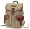 DRAKENSBERG Rucksack 'Henrietta' aus Canvas, Leder für Damen, Herren, Wanderruck im alpinen Vintage-Design, 20L - Khaki-Beige, DR00107