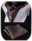 HISDERN Krawattenschal Herren blau orange gelb Paisley Halstuch Blumen Elegant Hochzeit Business Ascot Krawatte und Einstecktuch Set