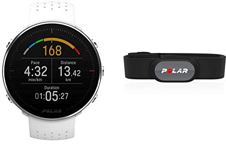 Polar Vantage M Cardiofréquencemètre Blanc + Polar H9+ Capteur Cardio Adulte Unisexe,Noir, M-XXL