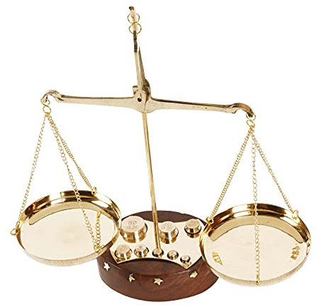 IBA Indianbeautifulart Bilancia pesapersone vintage da collezione in ottone, decorazione per la casa, scala anticata Taraju