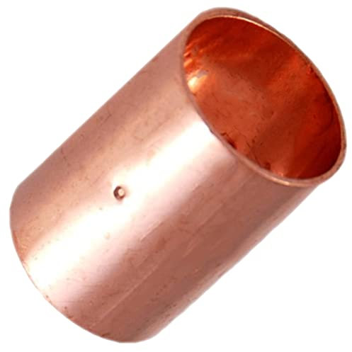 MegaHaustechnik Löt Fitting 5270 Muffe mit Anschlag für Kupfer Rohr Außendurchmesser 15mm i-i 2 Muffen Anschlüsse zum Löten Trinkwasser geeignet Kupplung Verbinder Hülse Heizung Sanitär Wasser