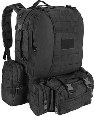 SHANNA Zaino militare, 55 l, grande volume, multifunzione, zaino tattico molle, esercito, 3 giorni d'assalto, combattimento pack per escursionismo, campeggio, alpinismo, pesca, caccia, trekking