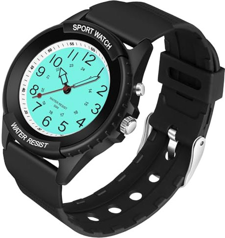 Herren Sportliche Armbanduhr Analog Herren Analoge Quarz Uhr 50M Wasserdichte Uhr Armbanduhr mit Nachtlicht für Modischer Casual-Matching oder Sportliche Aktivität(Schwarz)