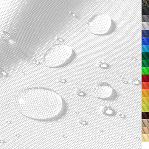 1buy3 – vattentätt polyestertyg Premium med 8,450 mm vattenpelare för tält, presenningar, överdrag, utomhuskläder & Co – mått 500 x 160 cm – rivbeständig och lättskött (färg: 01/vit)