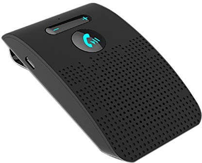 Knadgbft Kit vivavoce Bluetooth 5.0 per auto, altoparlante Hi-Fi, ricevitore audio wireless da 2 W, lettore musicale MP3, cancellazione del rumore, visiera parasole clip