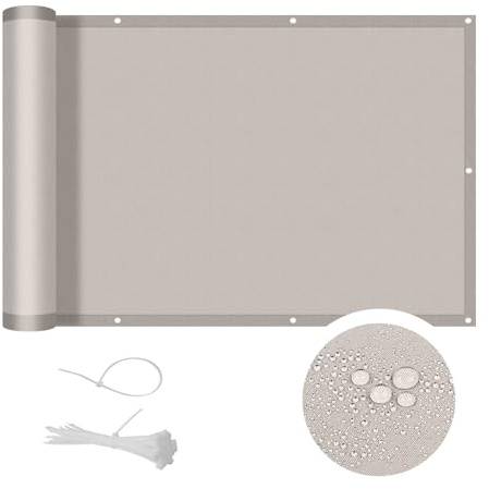 Coolt område balkong insynsskydd, PES balkongskydd anti-kikande, anti-regn, anti-ultraviolett, 80 x 800 cm, brungrå