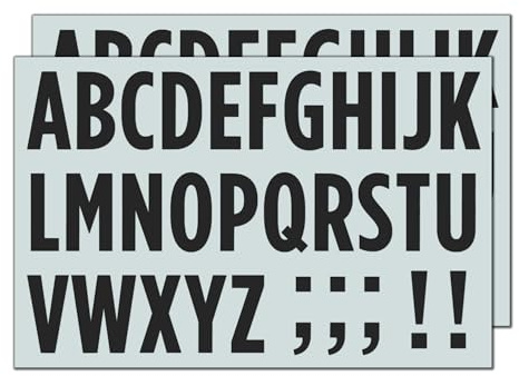 30 Ark, 50mm - Stora Brev Klistermärken, Svart Vattentät Vinylsticka På Alfabetet