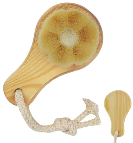Tuxxjzm Brosse pour le visage en bois, manuel pour la brosse de nettoyage du visage - Brosse de lavage du visage avec poignée en bois en forme de prune | Brosse de nettoyage des pores